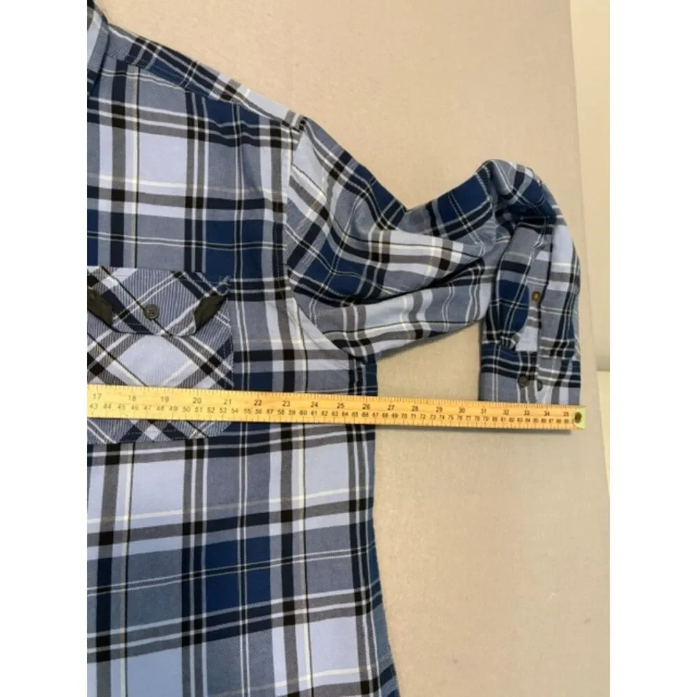 Izod Men's Sherpa Lined Blue Plaid Shacket Jacket XXL Button Chest Pockets NWOT